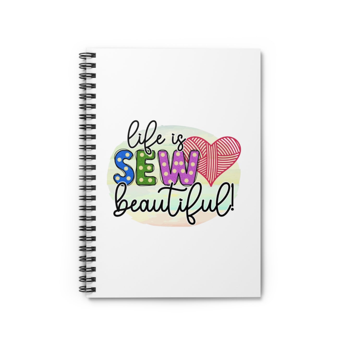 Sewing Notebook - Life is Sew Beautiful, Craft Journal, Gift for Sewers, Creative Writing Pad, Stationery for Crafters