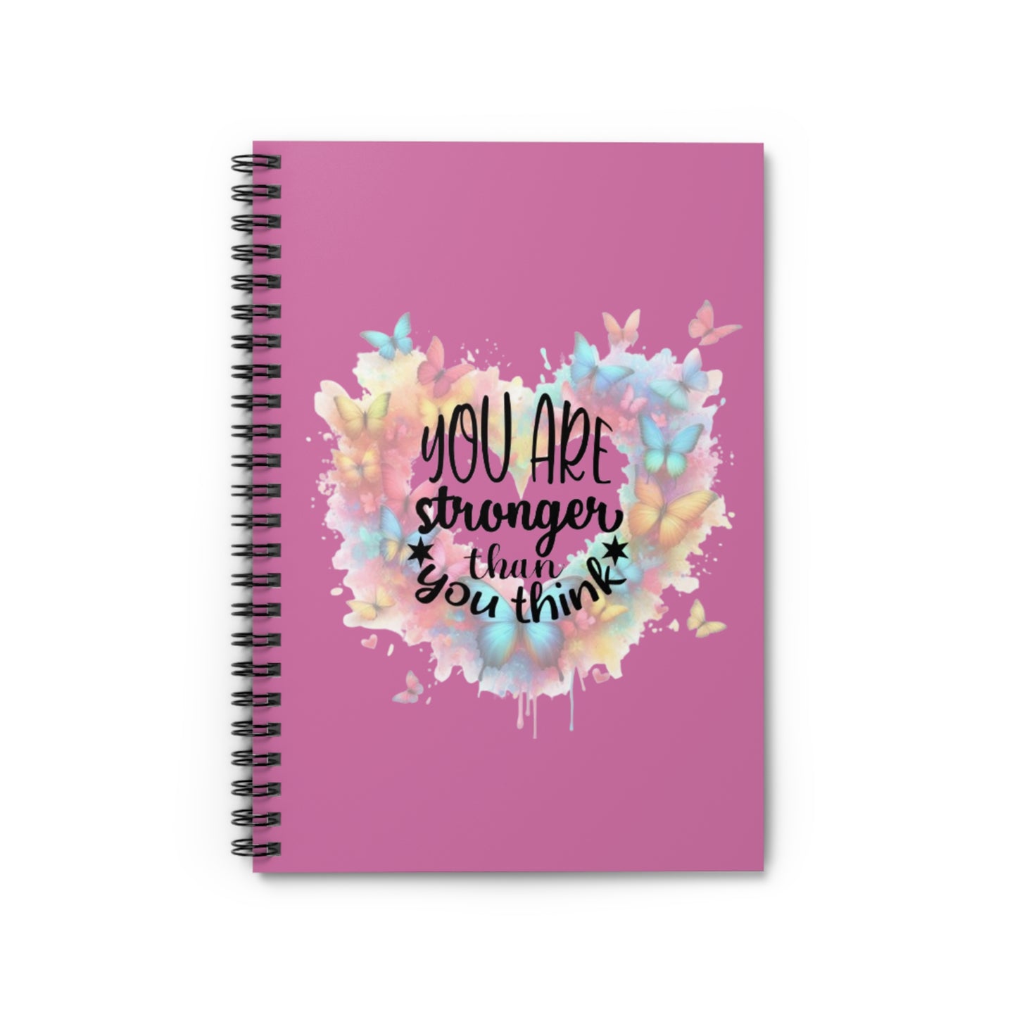 Inspirational Spiral Notebook - "You Are Stronger Than You Think"