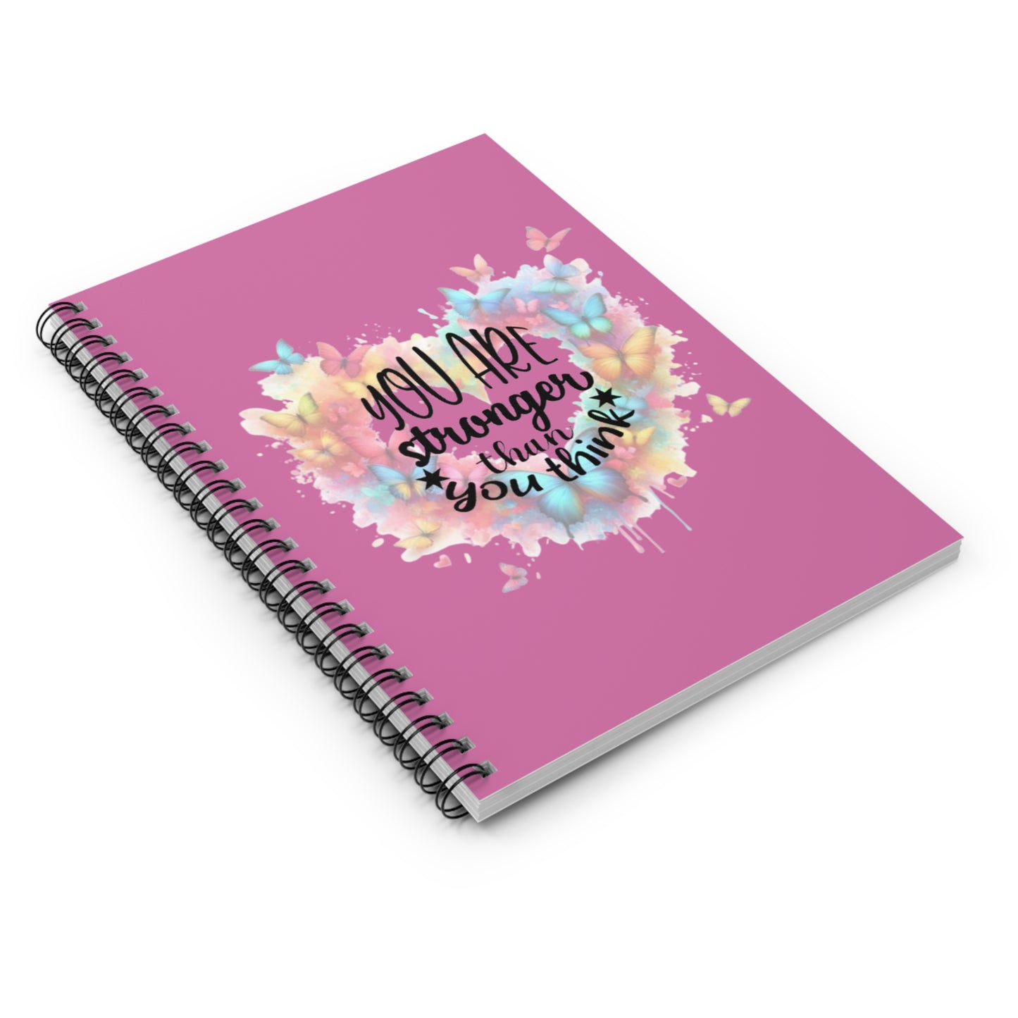 Inspirational Spiral Notebook - "You Are Stronger Than You Think"