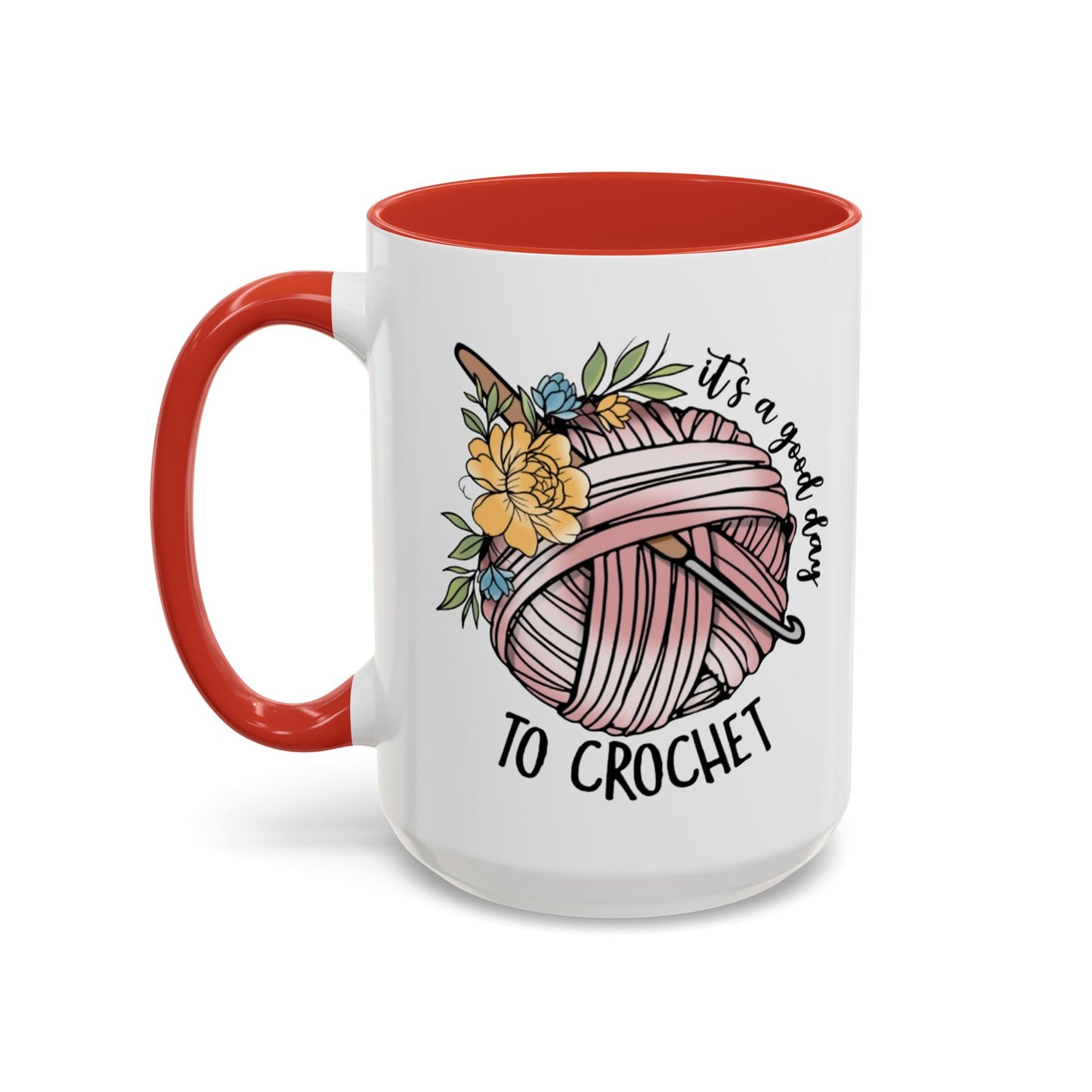 Crochet Lover's Accent Coffee Mug - Perfect Gift for Crafters, Yarn Enthusiasts, Mother's Day, Birthday, or Just Because!