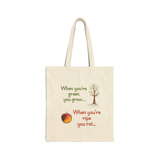 Inspirational Quote Cotton Canvas Tote Bag, Sustainable Shopping Bag, Eco-Friendly Tote, Gift for Nature Lovers, Motivational Quote Tote