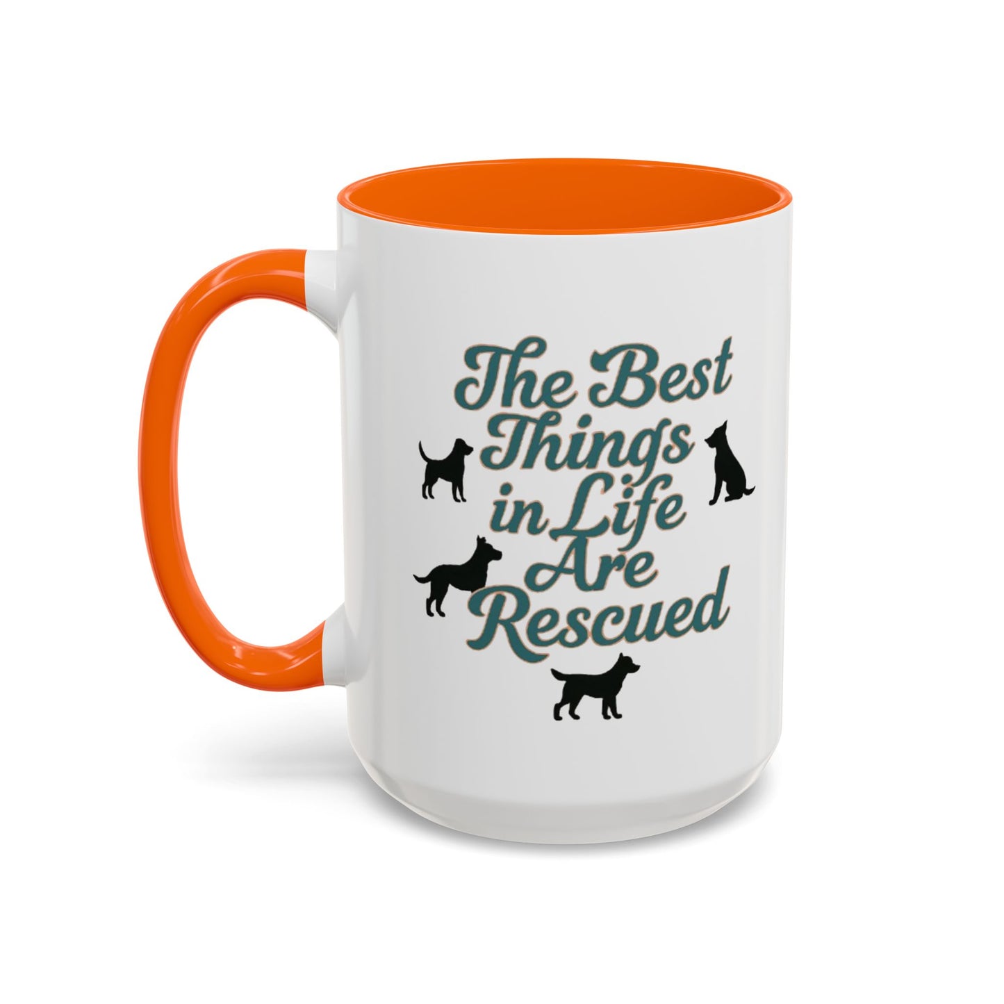 Rescue Dog Coffee Mug, Pet Lover Gift, Animal Adoption Mug, Inspirational Tea Cup, Dog Mom Mug, Black Handle Coffee Cup