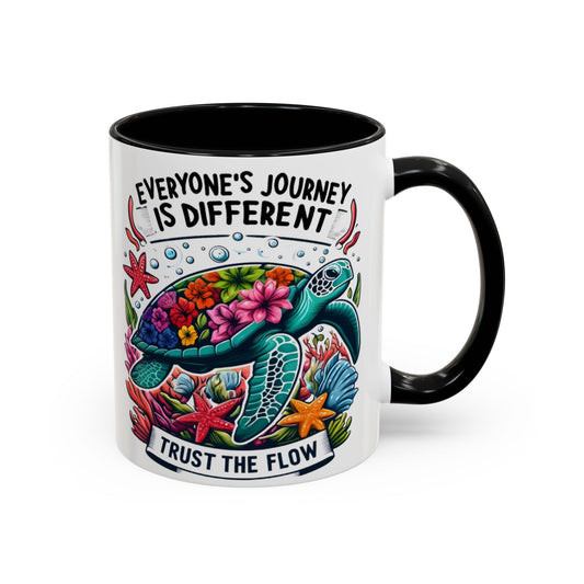 Colorful Inspirational Coffee Mug, Ocean Theme Mug, Motivational Drinkware, Turtle Design, Gift for Nature Lovers