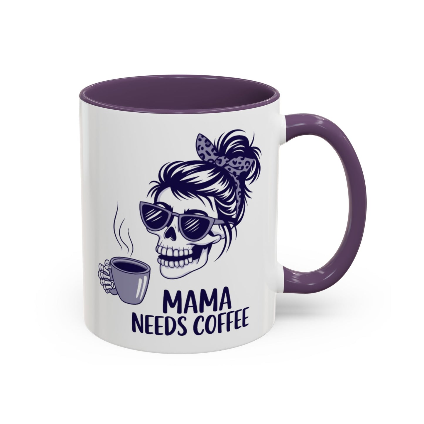 Mama Needs Coffee Skull Mug - Stylish 11/15oz Accent Coffee Mug for Coffee Lovers