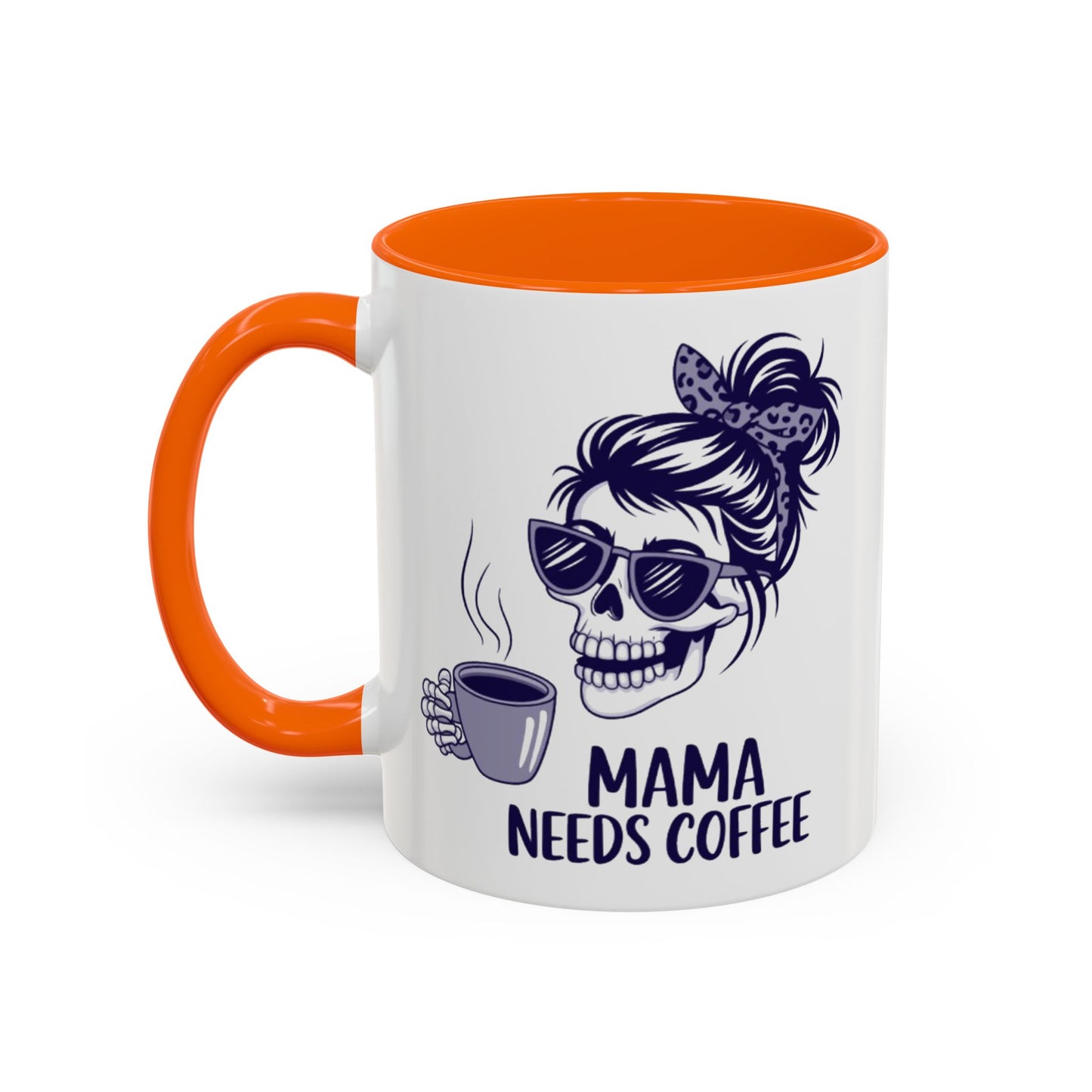 Mama Needs Coffee Skull Mug - Stylish 11/15oz Accent Coffee Mug for Coffee Lovers