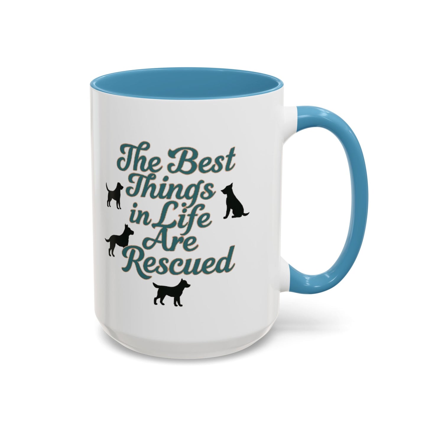 Rescue Dog Coffee Mug, Pet Lover Gift, Animal Adoption Mug, Inspirational Tea Cup, Dog Mom Mug, Black Handle Coffee Cup