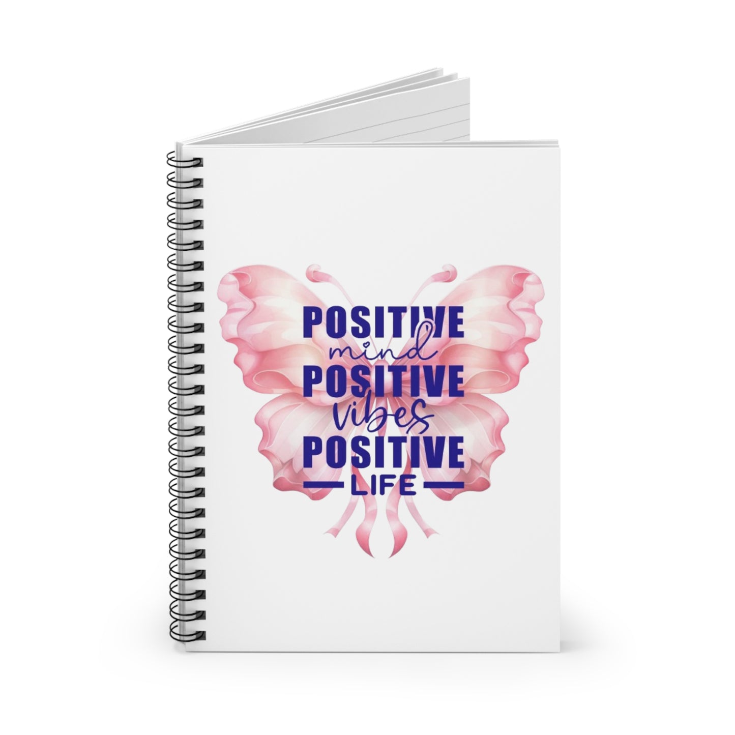 Inspirational Butterfly Spiral Notebook - Positive Mind, Positive Vibes, Positive Life