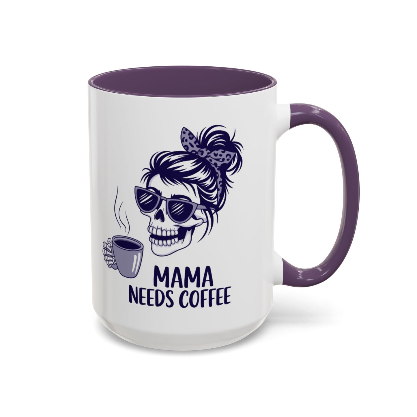Mama Needs Coffee Skull Mug - Stylish 11/15oz Accent Coffee Mug for Coffee Lovers