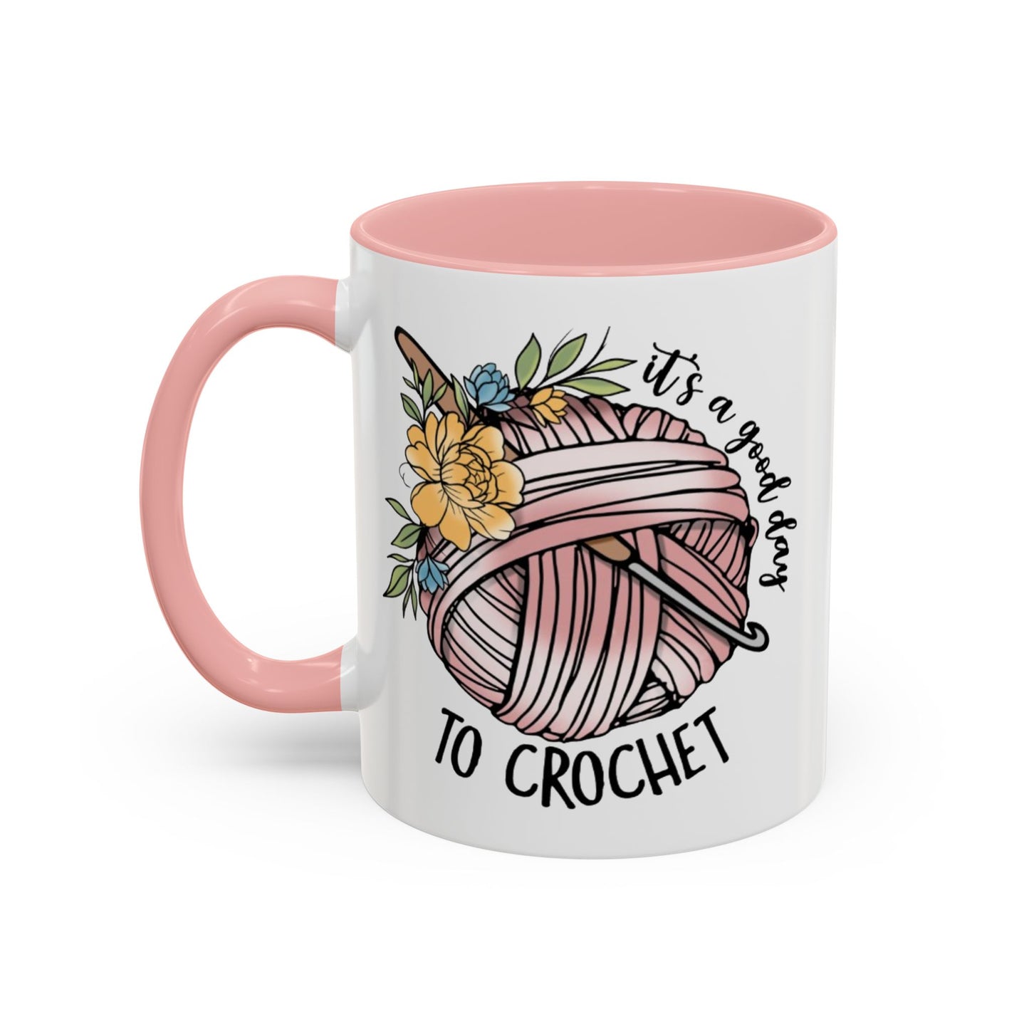 Crochet Lover's Accent Coffee Mug - Perfect Gift for Crafters, Yarn Enthusiasts, Mother's Day, Birthday, or Just Because!