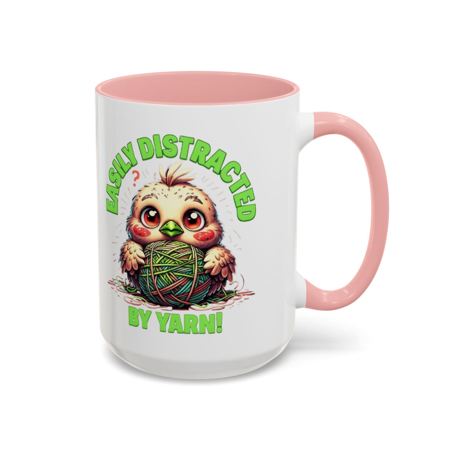 Easily Distracted Yarn Coffee Mug | Cute Animal Mug, Funny Gift for Knitters, Coffee Lover Gift, Unique Mugs for Crafters, Yarn Lover's Mug