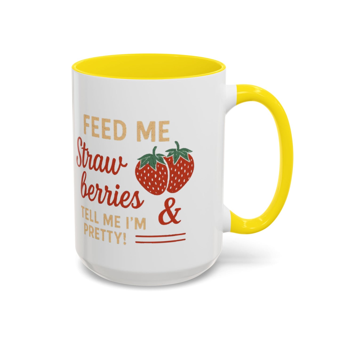 Cute Strawberry Themed Accent Coffee Mug - Perfect for Gifts, Home, Kitchen, Birthday, Fun Quotes