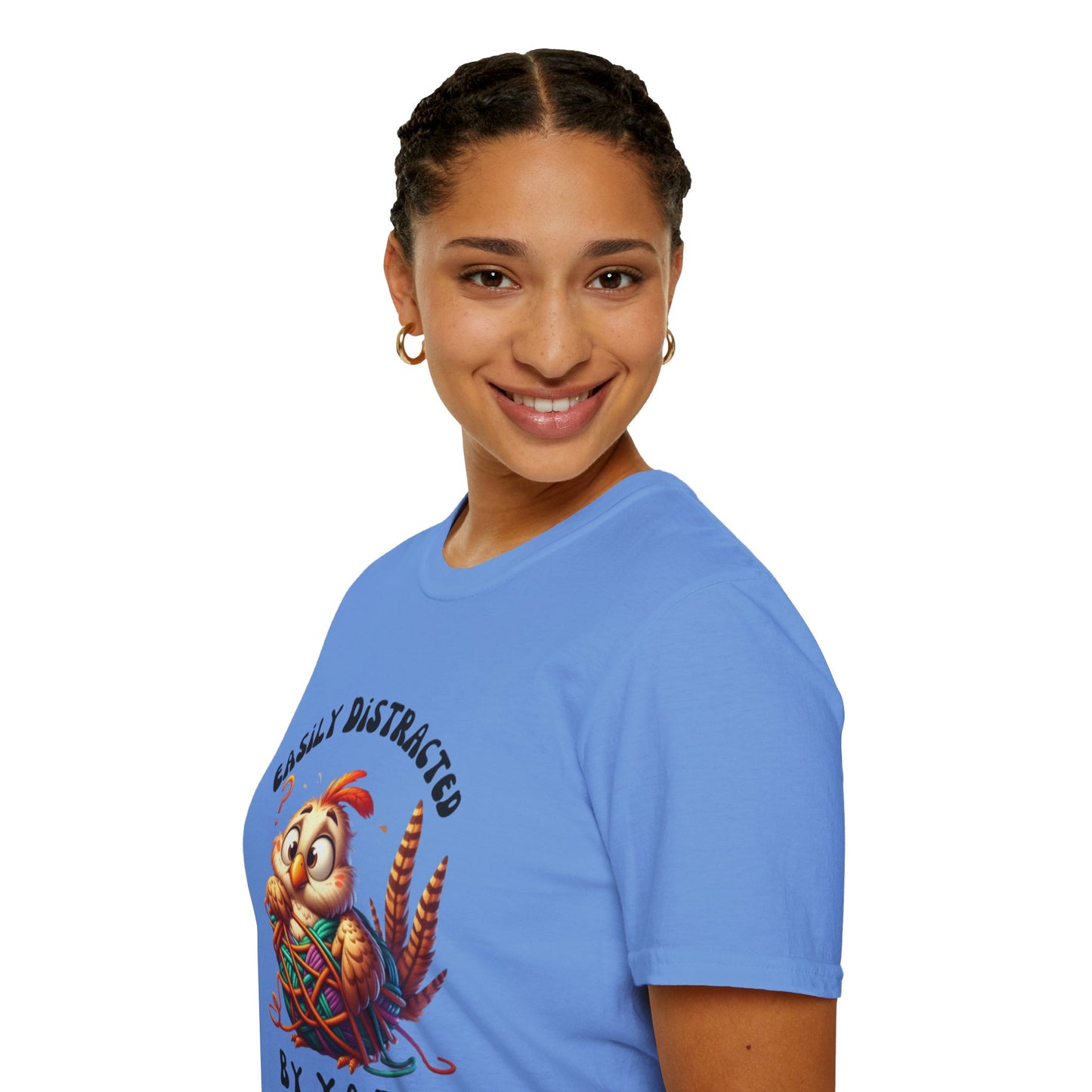 Easily Distracted By Yarn Unisex Softstyle T-Shirt for Yarn Lovers
