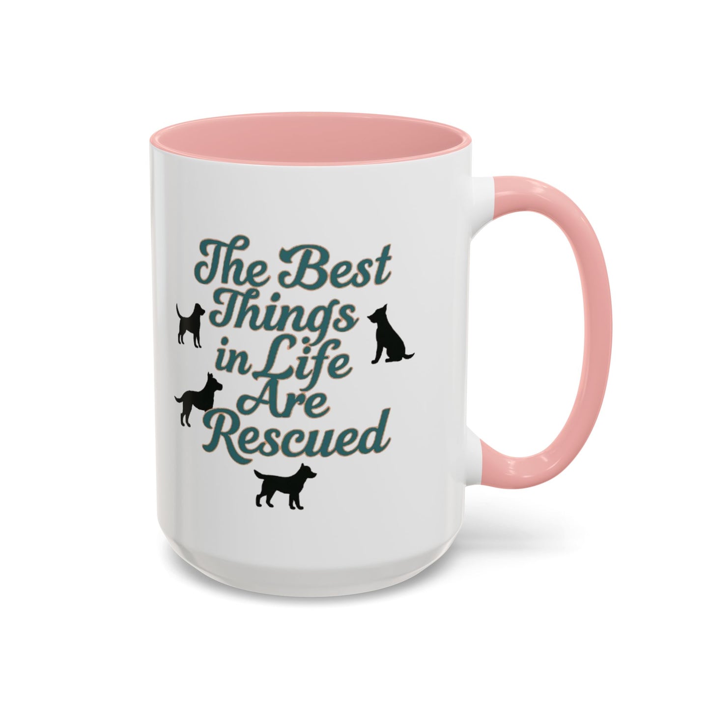 Rescue Dog Coffee Mug, Pet Lover Gift, Animal Adoption Mug, Inspirational Tea Cup, Dog Mom Mug, Black Handle Coffee Cup