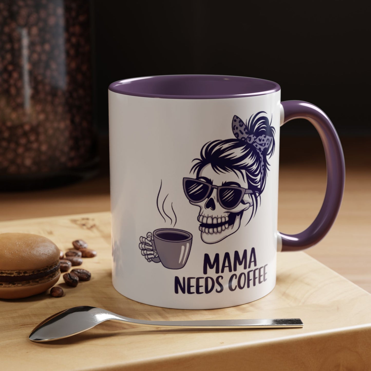 Mama Needs Coffee Skull Mug - Stylish 11/15oz Accent Coffee Mug for Coffee Lovers
