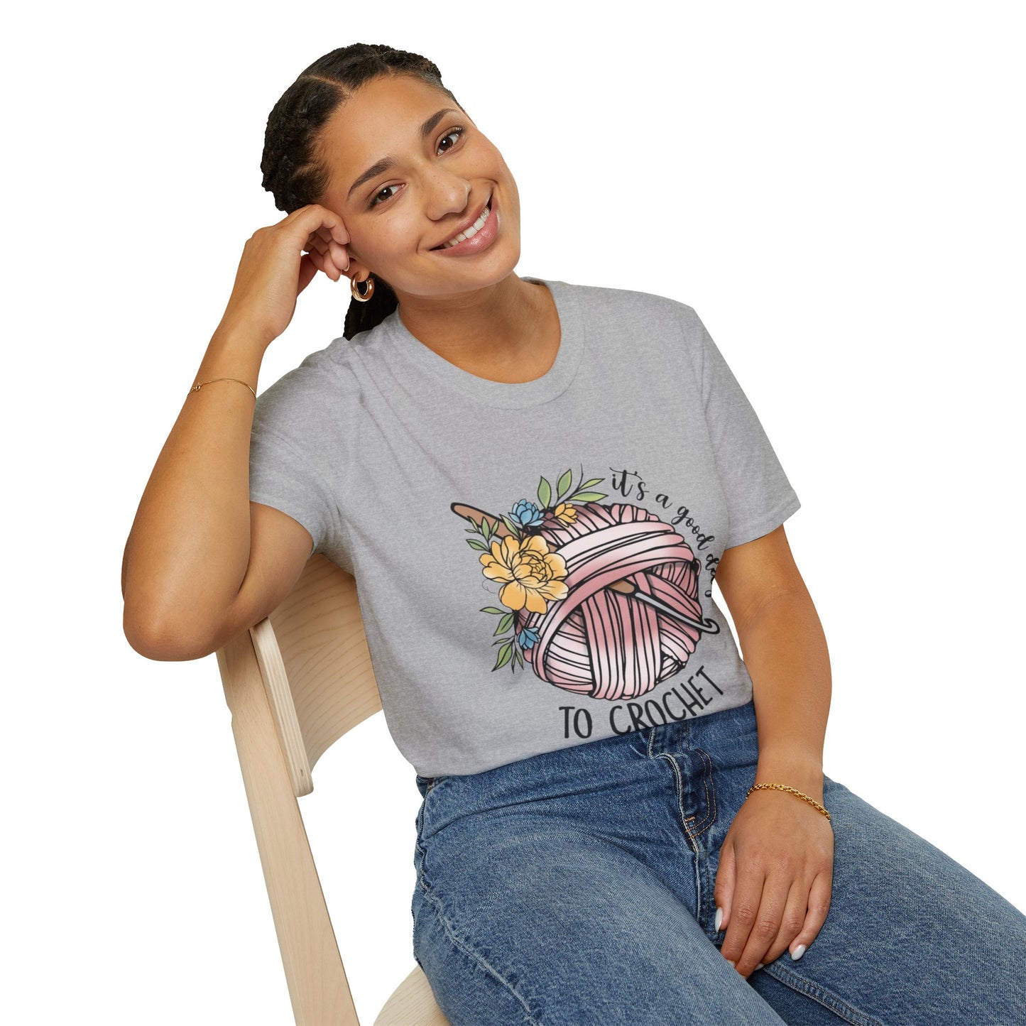 Crochet Lover's Unisex Softstyle T-Shirt - Perfect Gift for Crafters, Summer Tee, Handmade Art Apparel, Yarn Enthusiasts, Crochet Day!