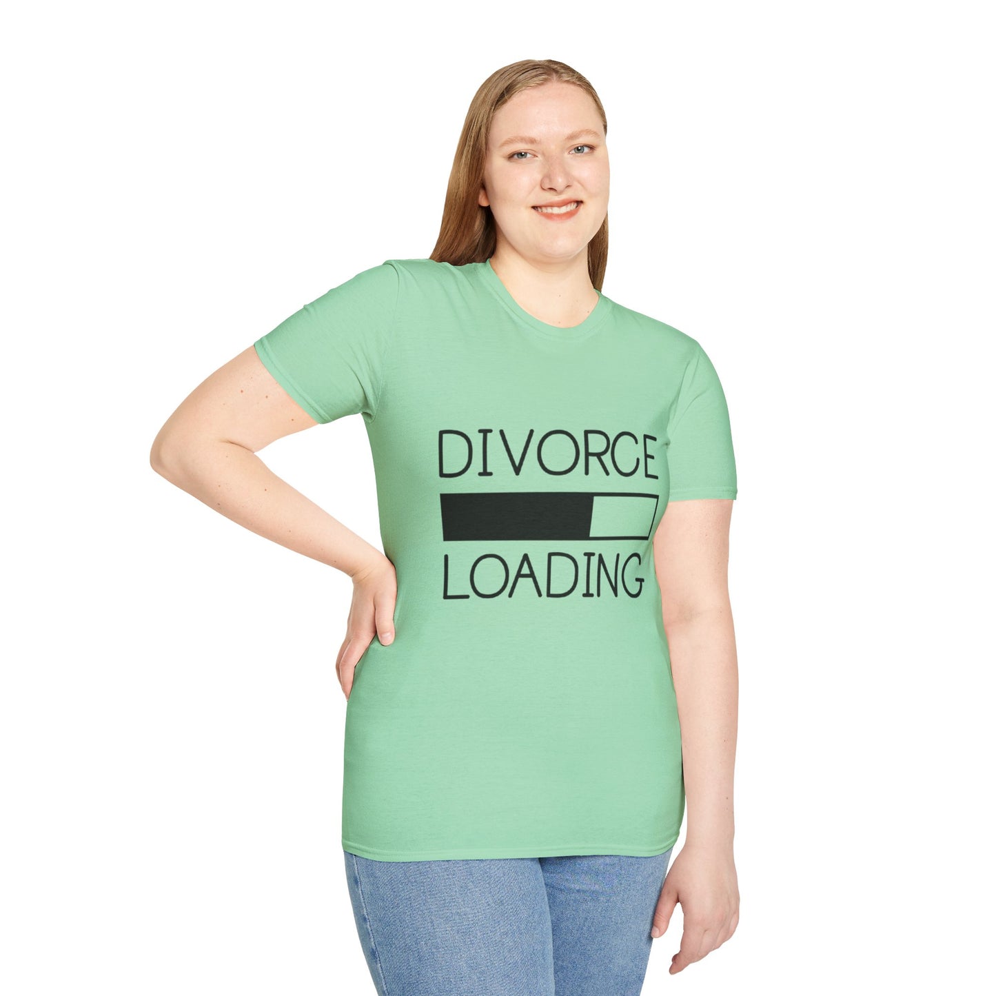 Divorce Loading Unisex Softstyle T-Shirt - Humorous Graphic Tee for the Newly Single