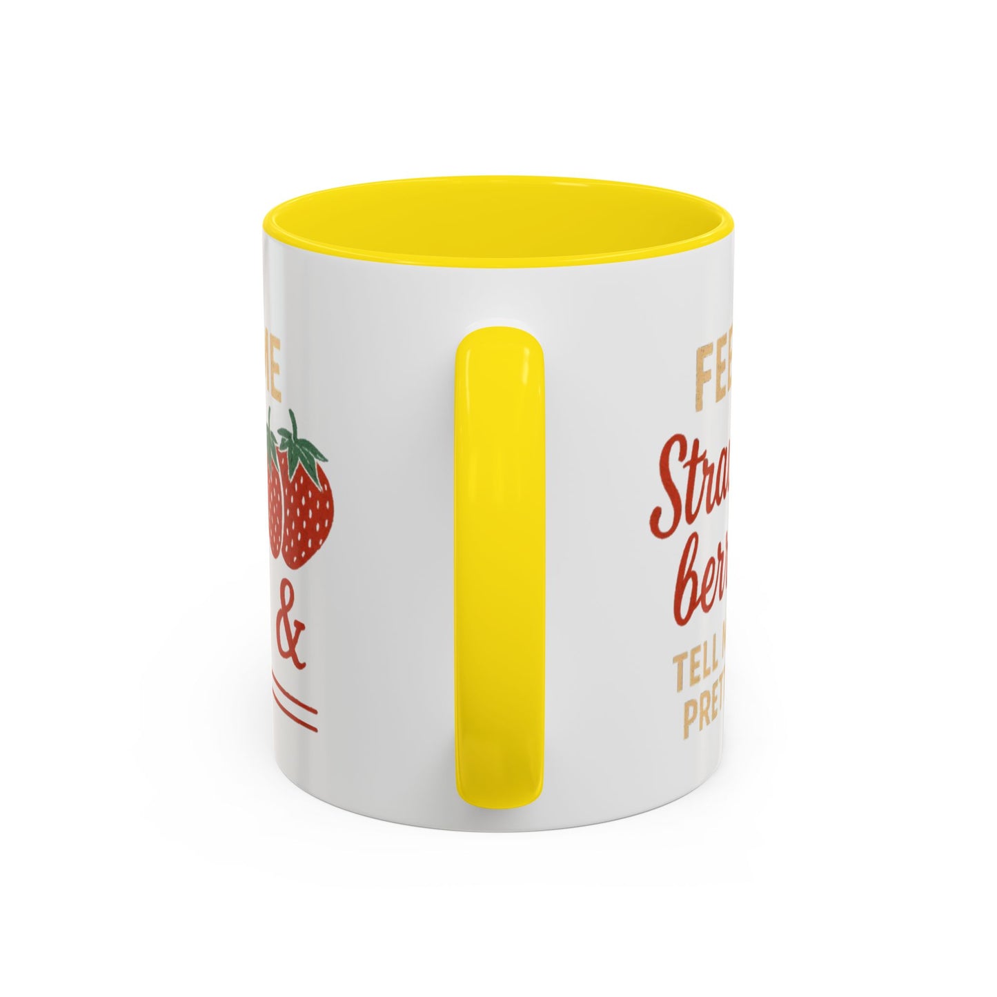 Cute Strawberry Themed Accent Coffee Mug - Perfect for Gifts, Home, Kitchen, Birthday, Fun Quotes