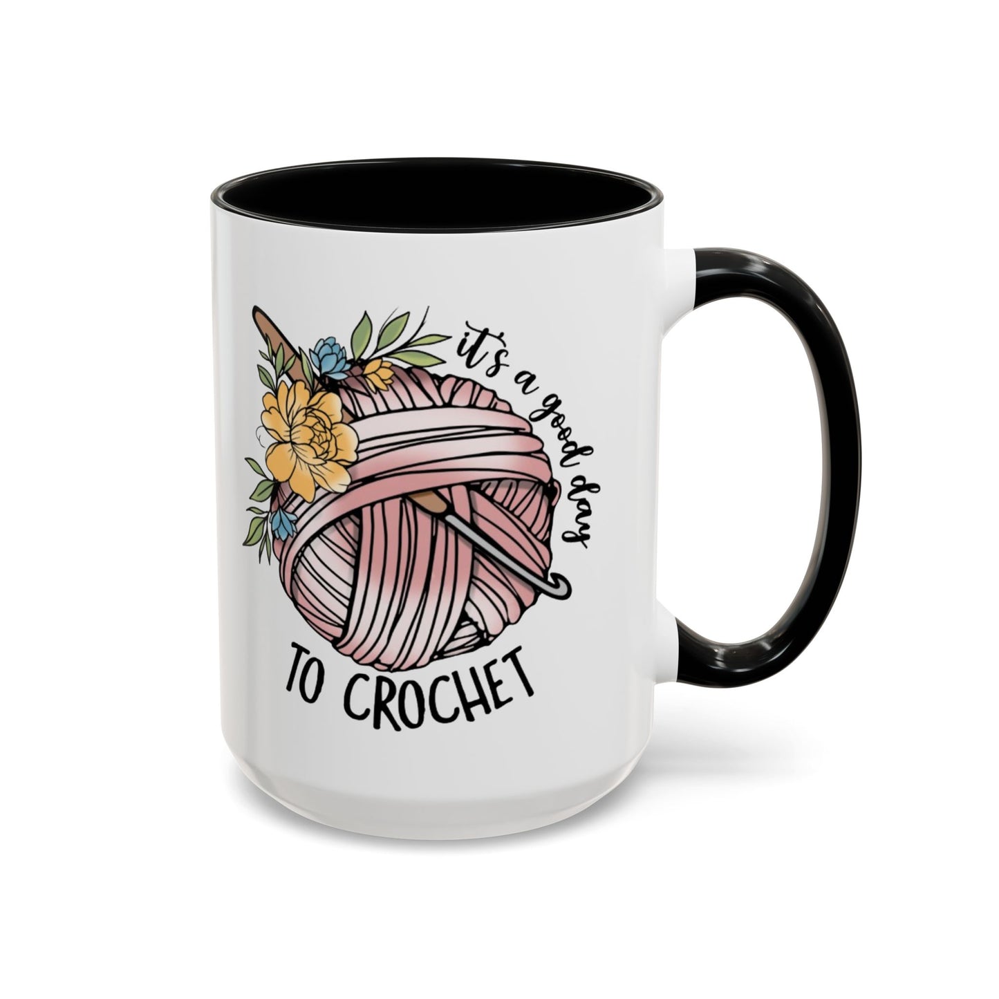 Crochet Lover's Accent Coffee Mug - Perfect Gift for Crafters, Yarn Enthusiasts, Mother's Day, Birthday, or Just Because!