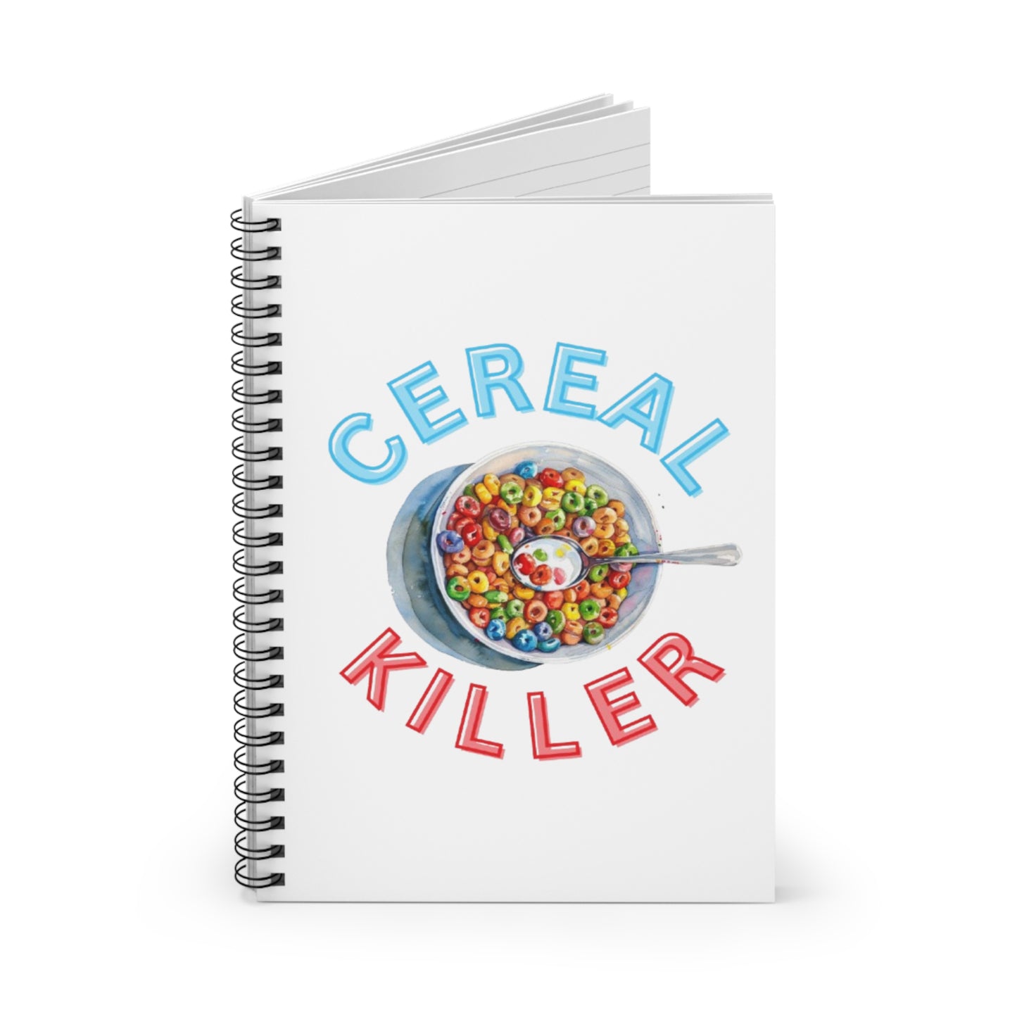 Cereal Killer Spiral Notebook - Fun Gift for Foodies, Journaling, School Supplies, Quirky Stationery, Unique Note-taking