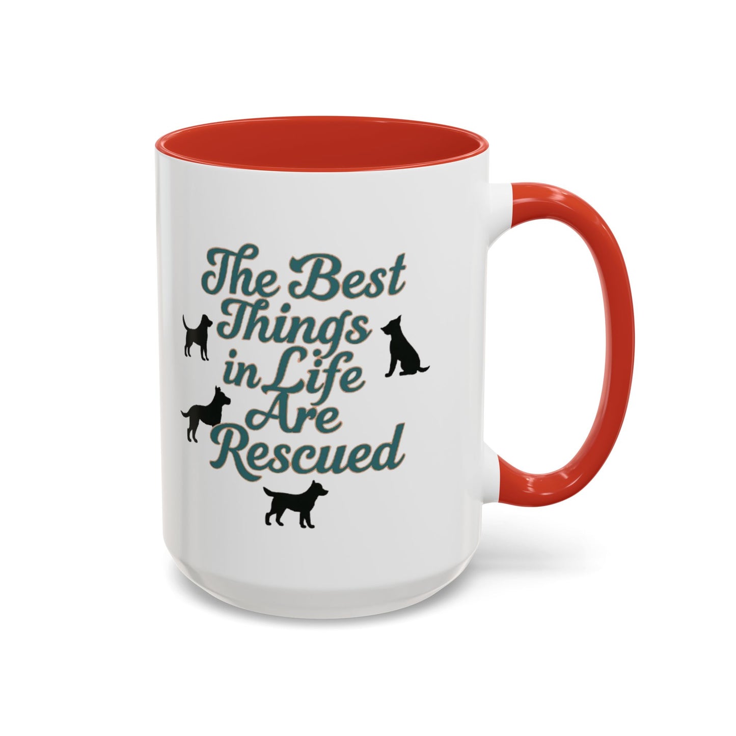 Rescue Dog Coffee Mug, Pet Lover Gift, Animal Adoption Mug, Inspirational Tea Cup, Dog Mom Mug, Black Handle Coffee Cup