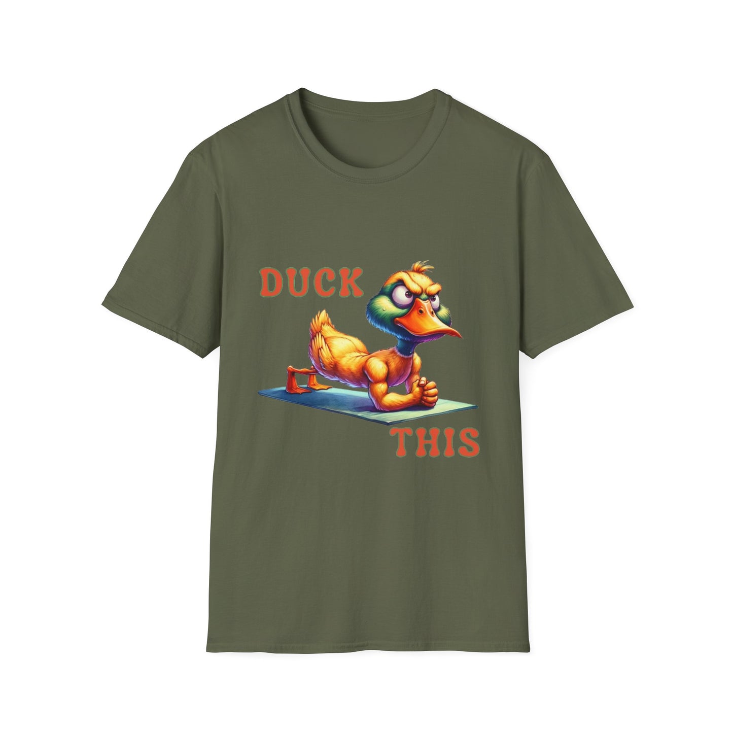 Funny Duck Gym Unisex Softstyle T-Shirt - Perfect for Fitness Lovers & Gift Giving