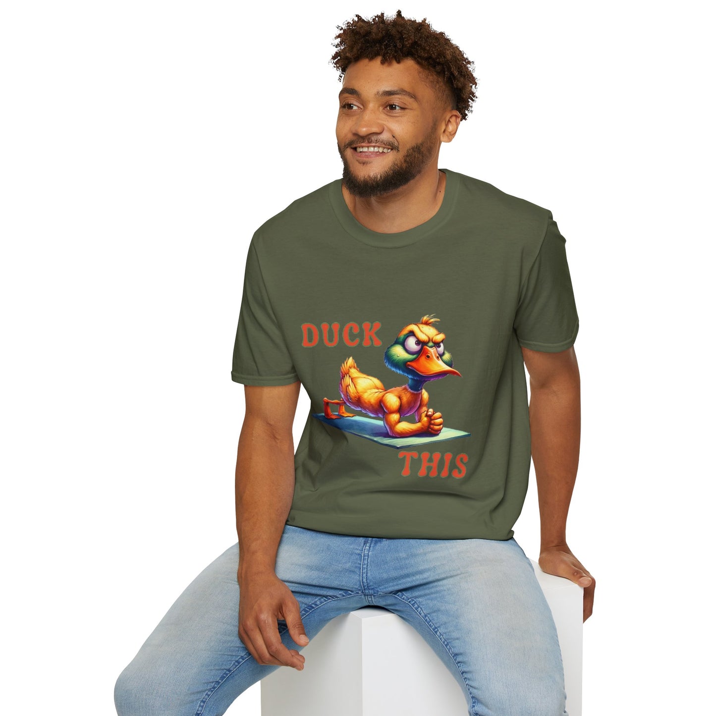 Funny Duck Gym Unisex Softstyle T-Shirt - Perfect for Fitness Lovers & Gift Giving