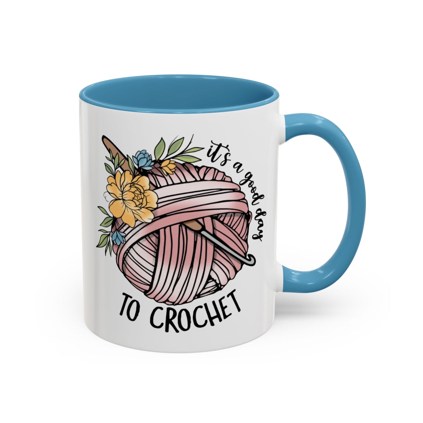 Crochet Lover's Accent Coffee Mug - Perfect Gift for Crafters, Yarn Enthusiasts, Mother's Day, Birthday, or Just Because!