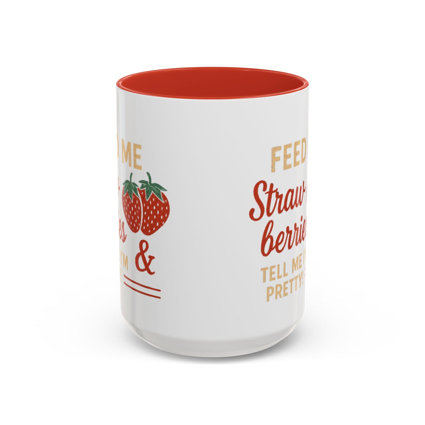 Cute Strawberry Themed Accent Coffee Mug - Perfect for Gifts, Home, Kitchen, Birthday, Fun Quotes