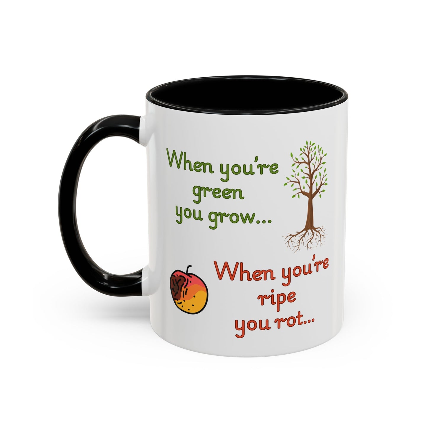 Inspirational Coffee Mug, Motivational Gift, Green and Ripe Quote, Nature Lover's Essential, Funny Office Mug