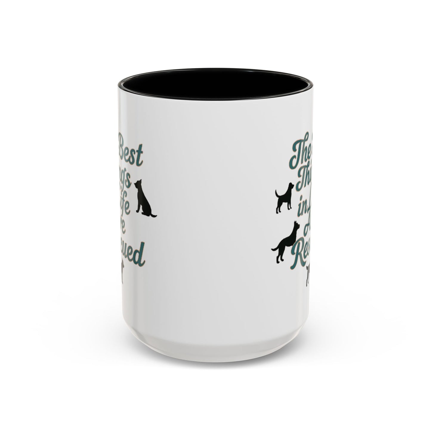Rescue Dog Coffee Mug, Pet Lover Gift, Animal Adoption Mug, Inspirational Tea Cup, Dog Mom Mug, Black Handle Coffee Cup
