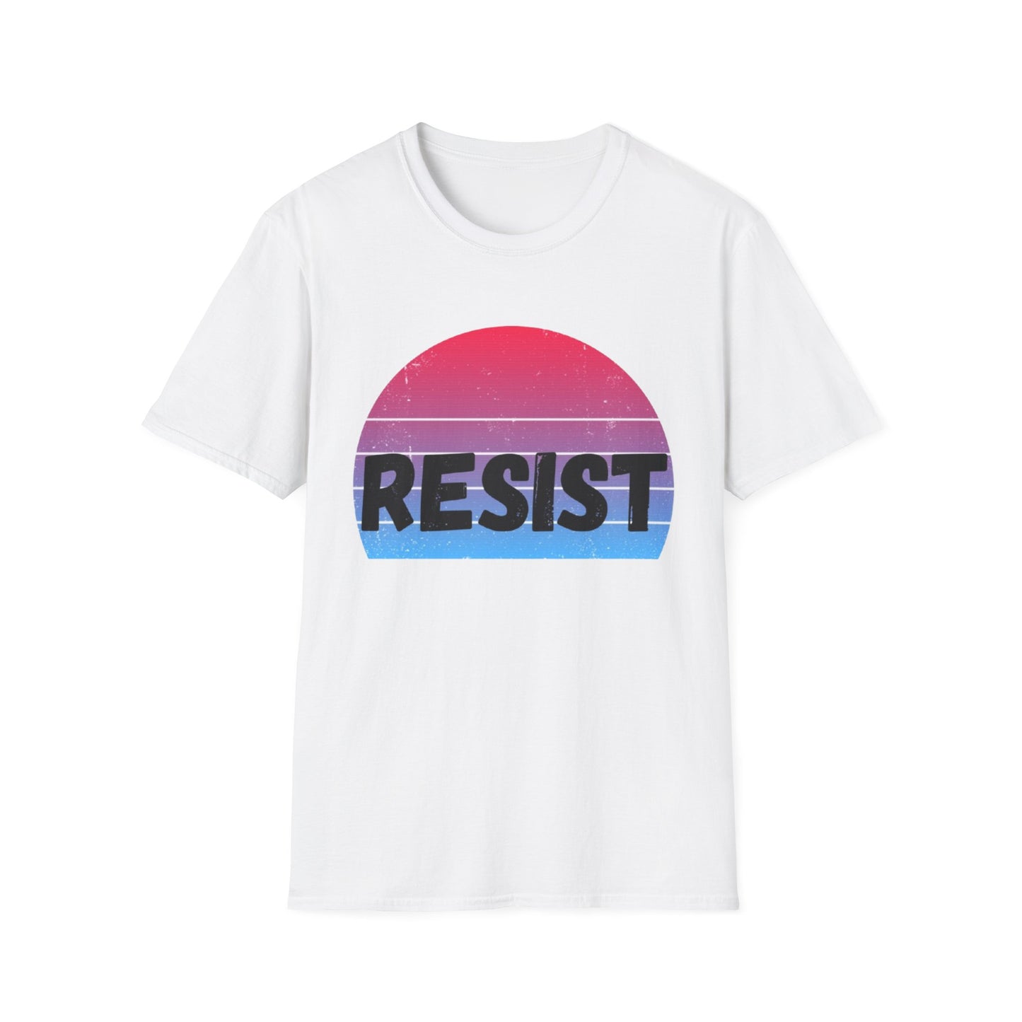 Retro Resist Unisex Softstyle T-Shirt - Bold Graphic Tee for Activists