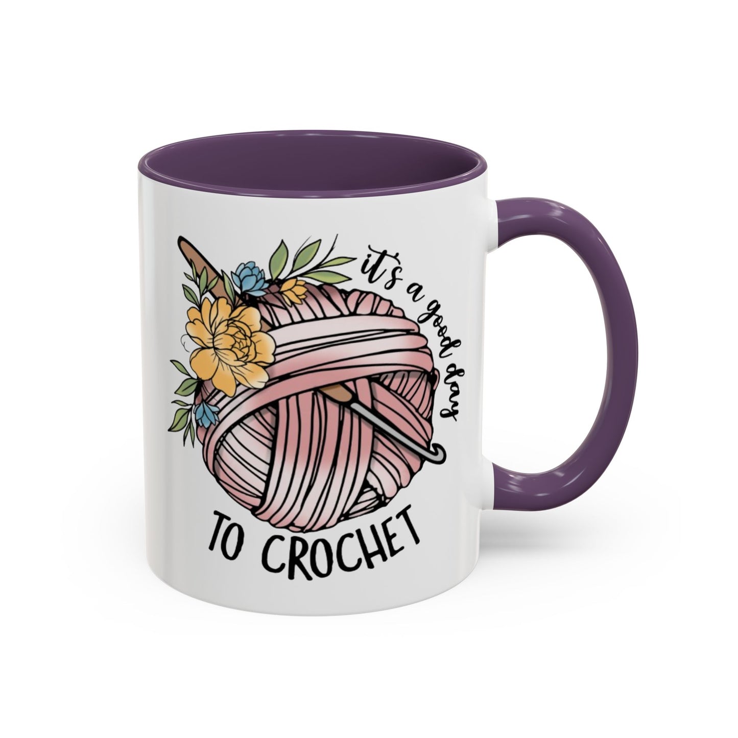 Crochet Lover's Accent Coffee Mug - Perfect Gift for Crafters, Yarn Enthusiasts, Mother's Day, Birthday, or Just Because!