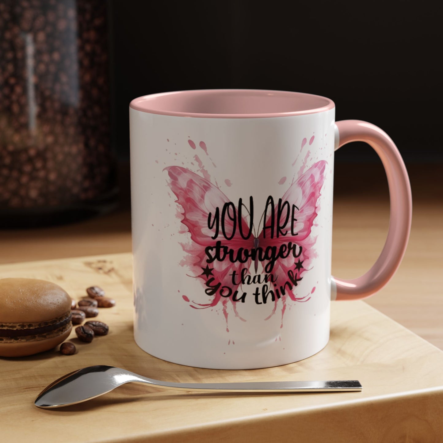 Inspirational Butterfly Coffee Mug, Empowerment Gift, Motivational Drinkware, Self-Care Mug, Butterfly Decor, Pink Mug