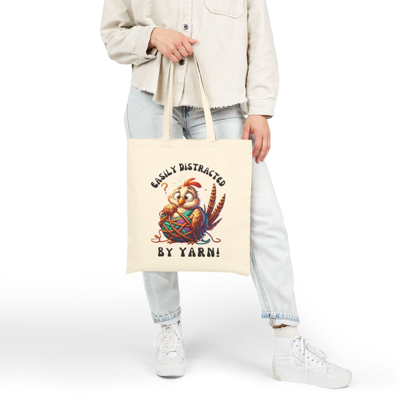 Easily Distracted by Yarn Tote Bag - Perfect Gift for Knitters and Crafters