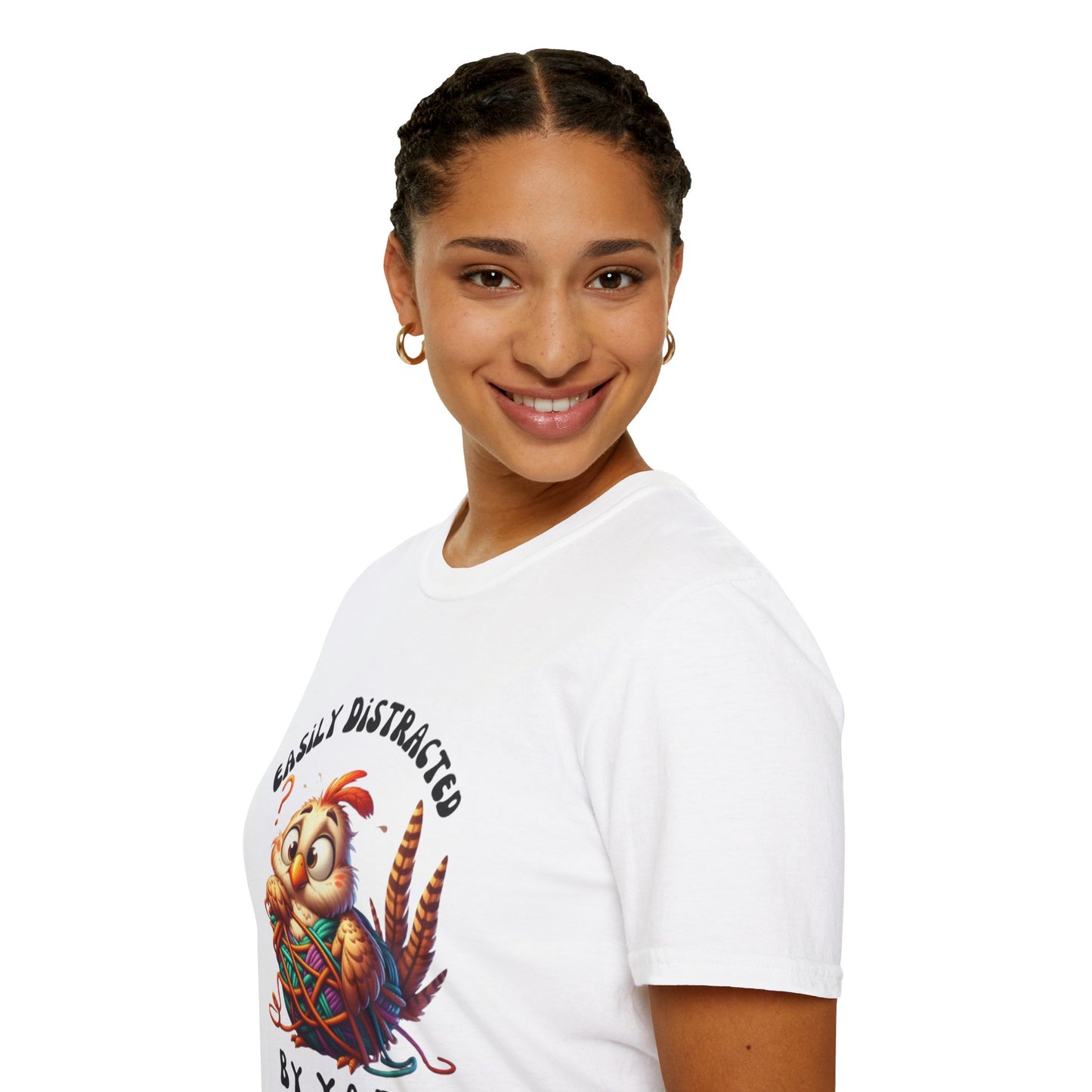 Easily Distracted By Yarn Unisex Softstyle T-Shirt for Yarn Lovers