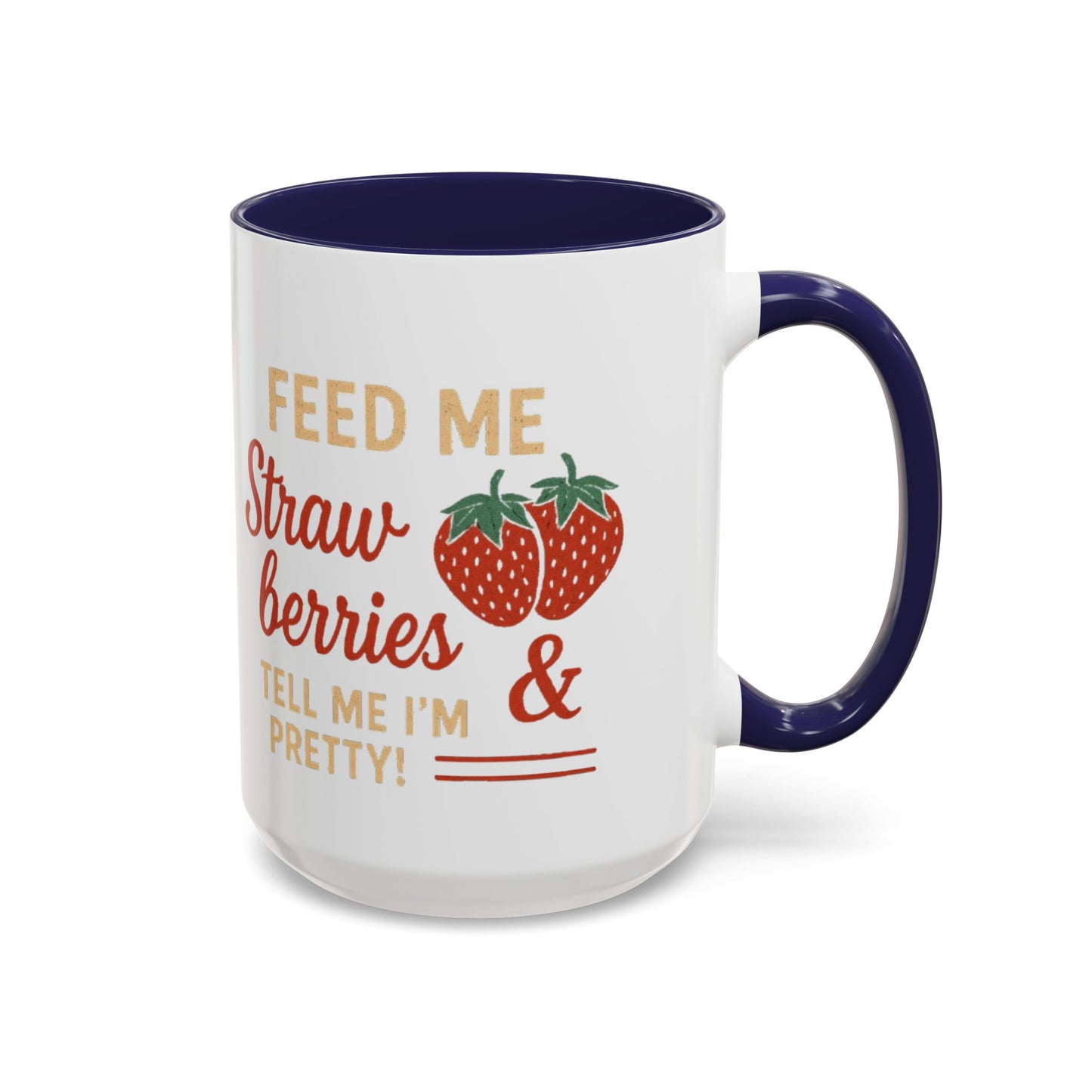 Cute Strawberry Themed Accent Coffee Mug - Perfect for Gifts, Home, Kitchen, Birthday, Fun Quotes