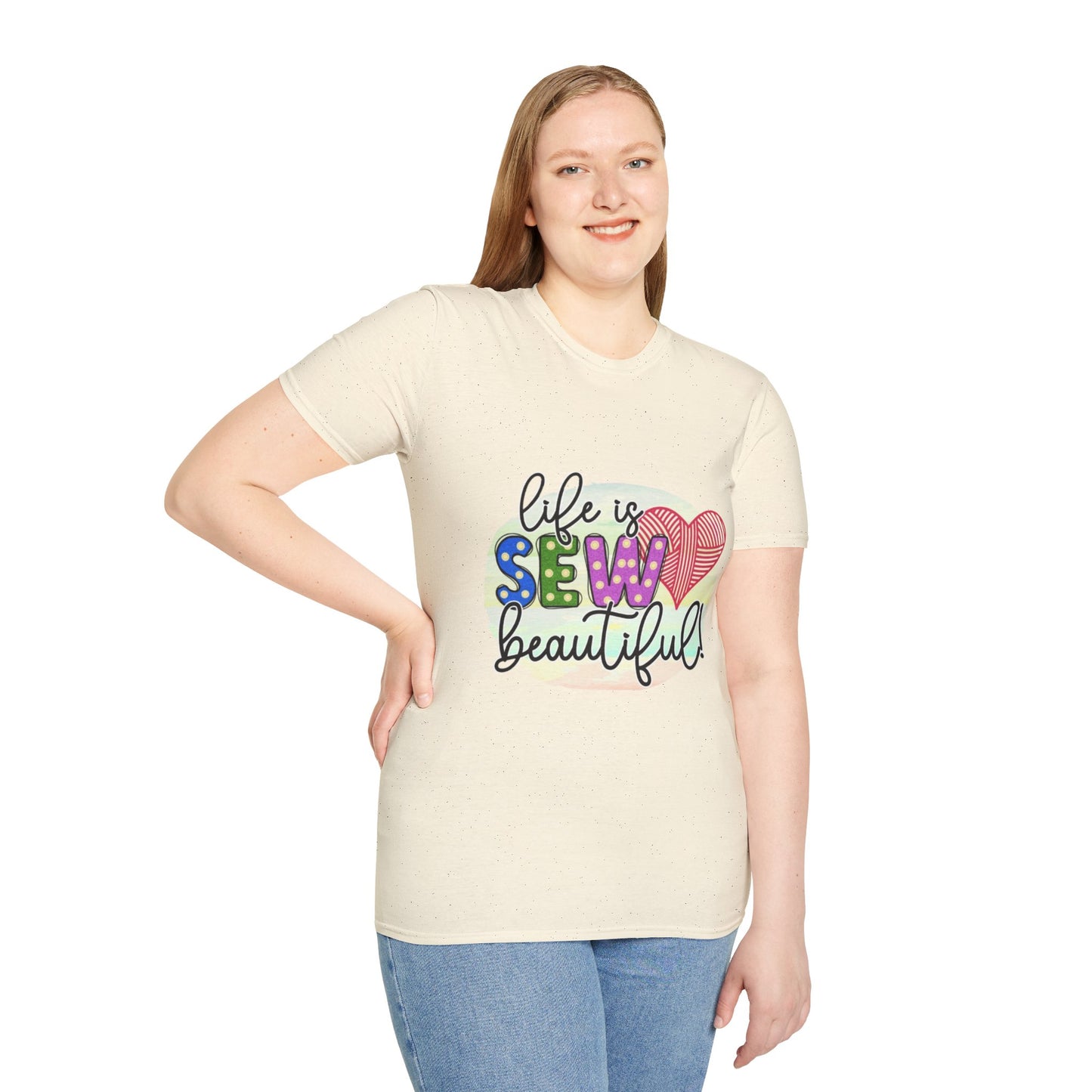 Sewing Enthusiast T-Shirt - Life is Sew Beautiful, Gift for Sewers, Craft Lovers, Quilters, DIY Apparel, Sewing Gifts