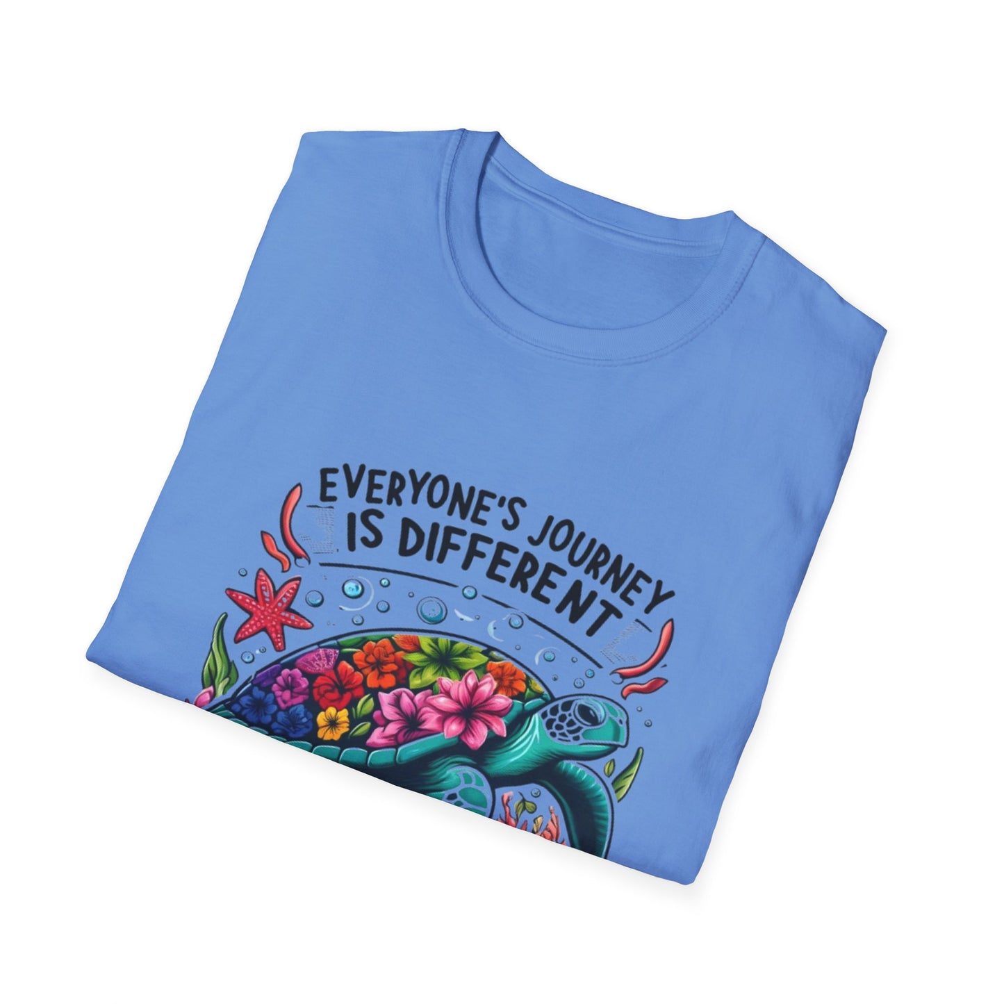 T-Shirt with Inspirational Turtle Design, Trust the Flow Statement, Ocean Lover Gift, Nature Apparel, Journey Reminder