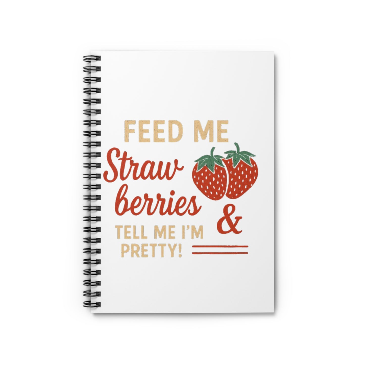 Cute Strawberry Themed Spiral Notebook - Perfect for Journaling, School, Gifts, Motivational Quotes, and Summer Vibes