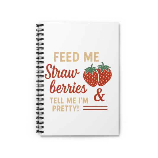 Cute Strawberry Themed Spiral Notebook - Perfect for Journaling, School, Gifts, Motivational Quotes, and Summer Vibes
