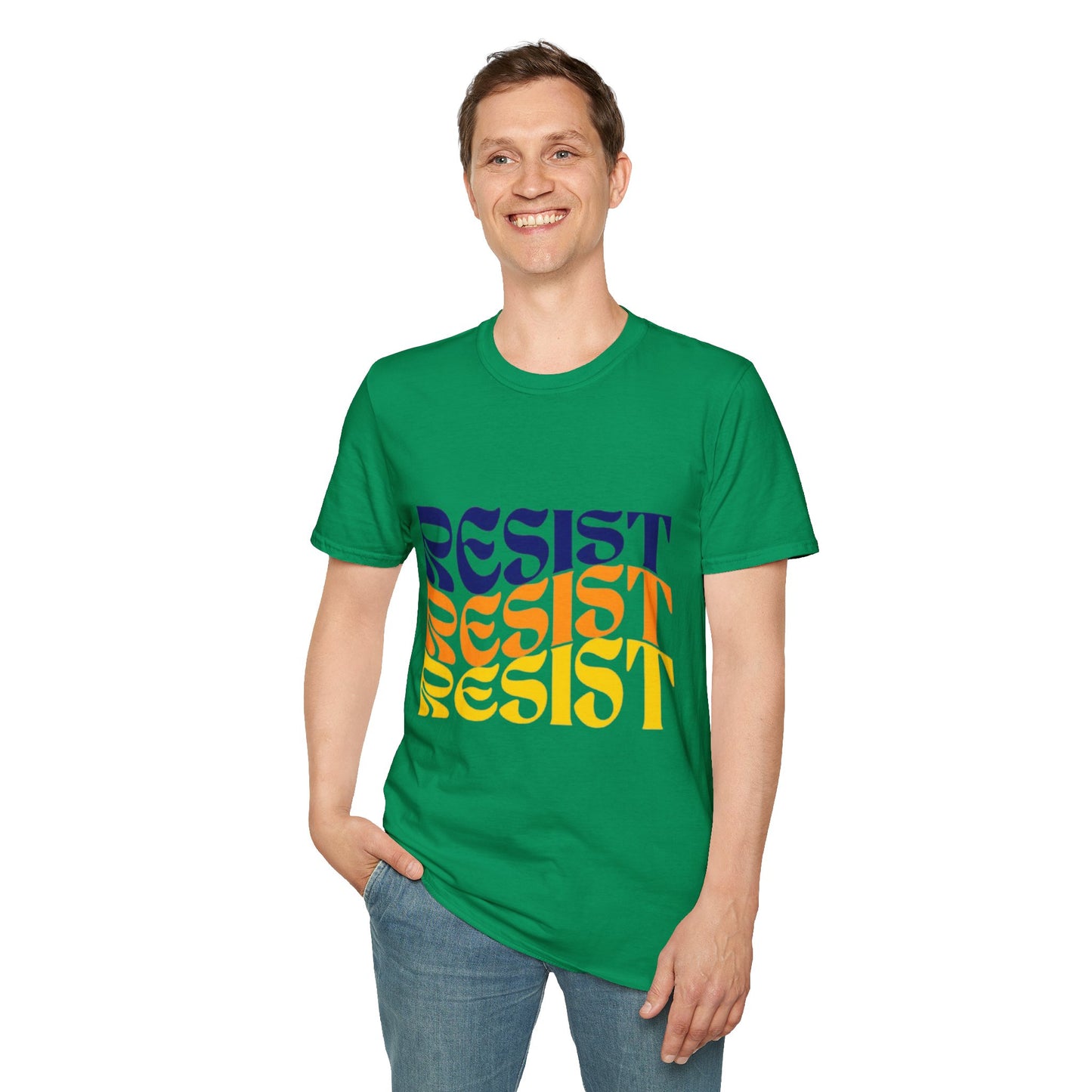 Unisex Softstyle T-Shirt - Bold 'RESIST' Graphic Tee for Activism and Empowerment