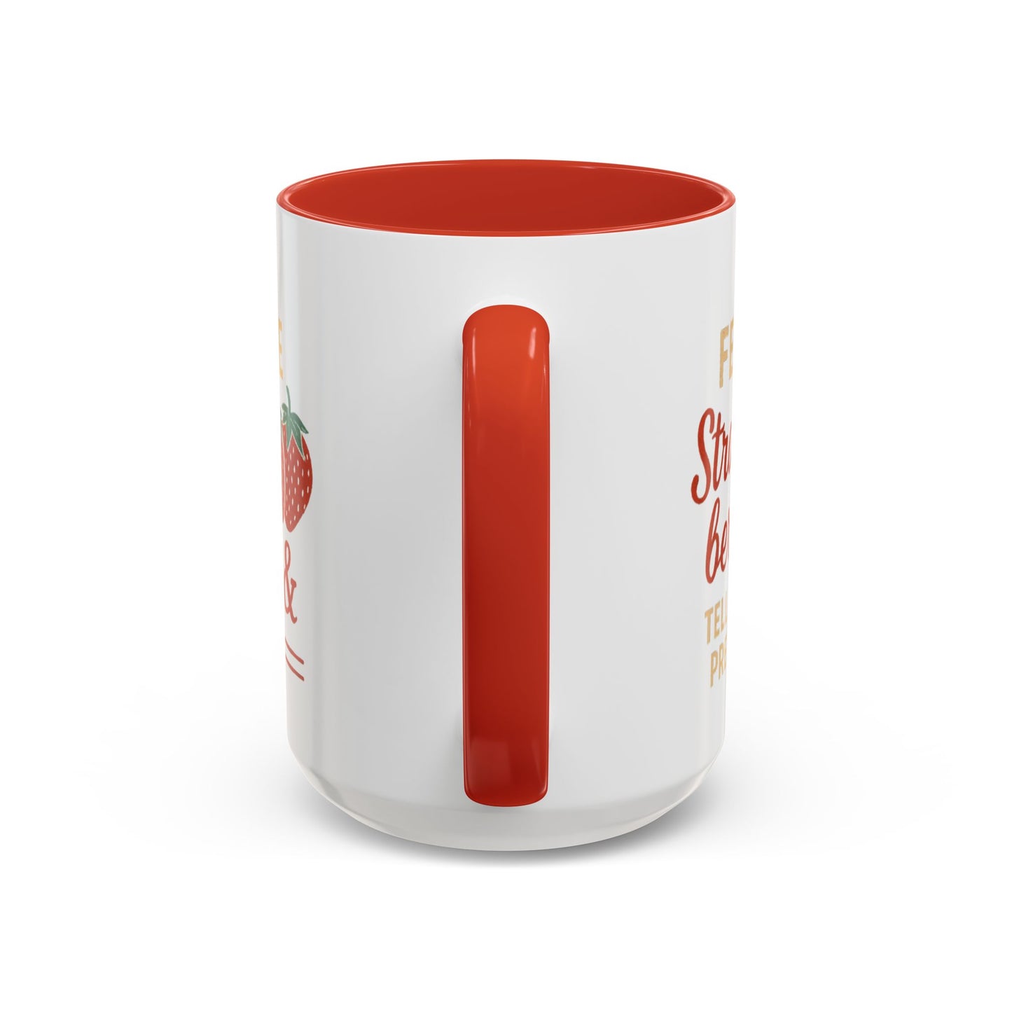 Cute Strawberry Themed Accent Coffee Mug - Perfect for Gifts, Home, Kitchen, Birthday, Fun Quotes