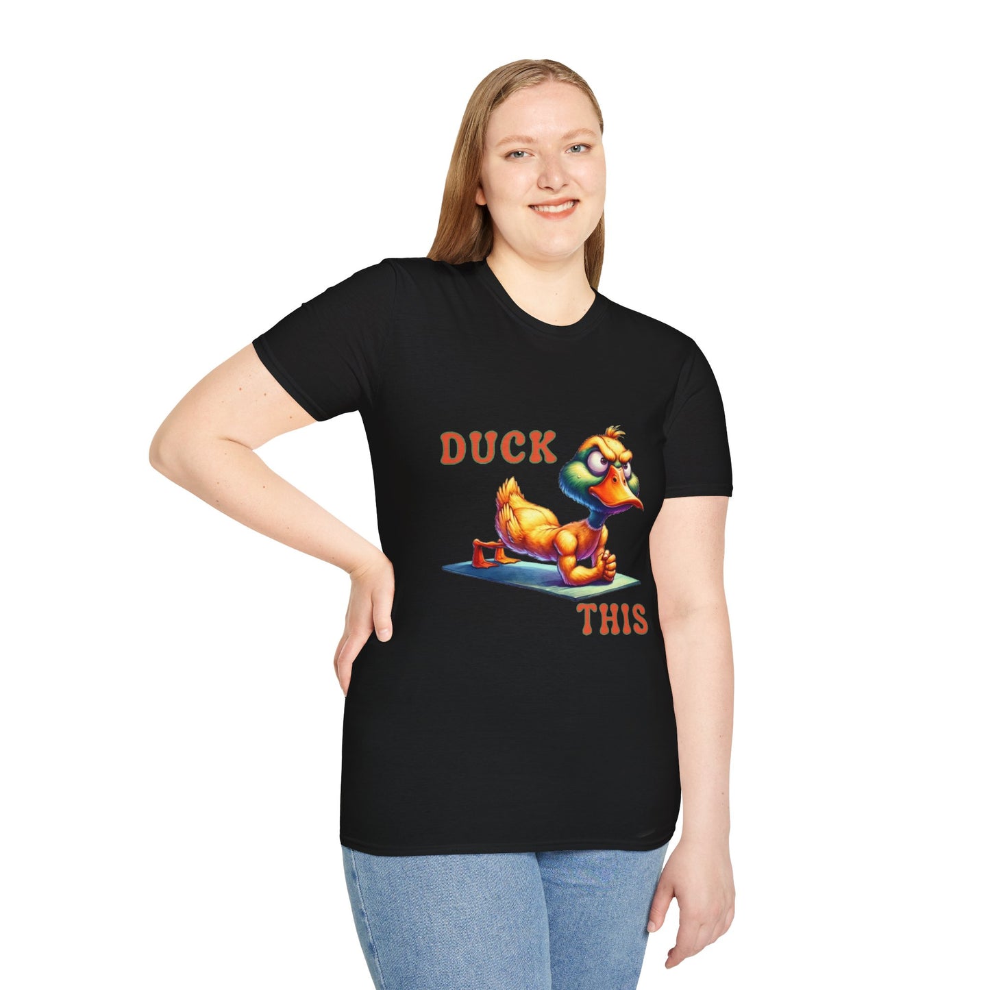 Funny Duck Gym Unisex Softstyle T-Shirt - Perfect for Fitness Lovers & Gift Giving
