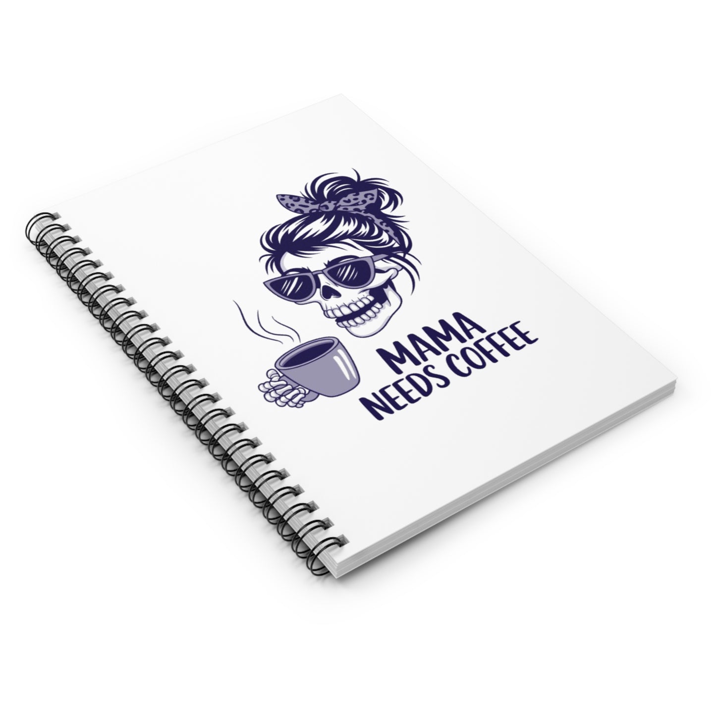 Cute Skull Coffee Lover Spiral Notebook | Mom Gift | Cute Journal for Coffee Lovers | Writing Journal | Gifts for Her