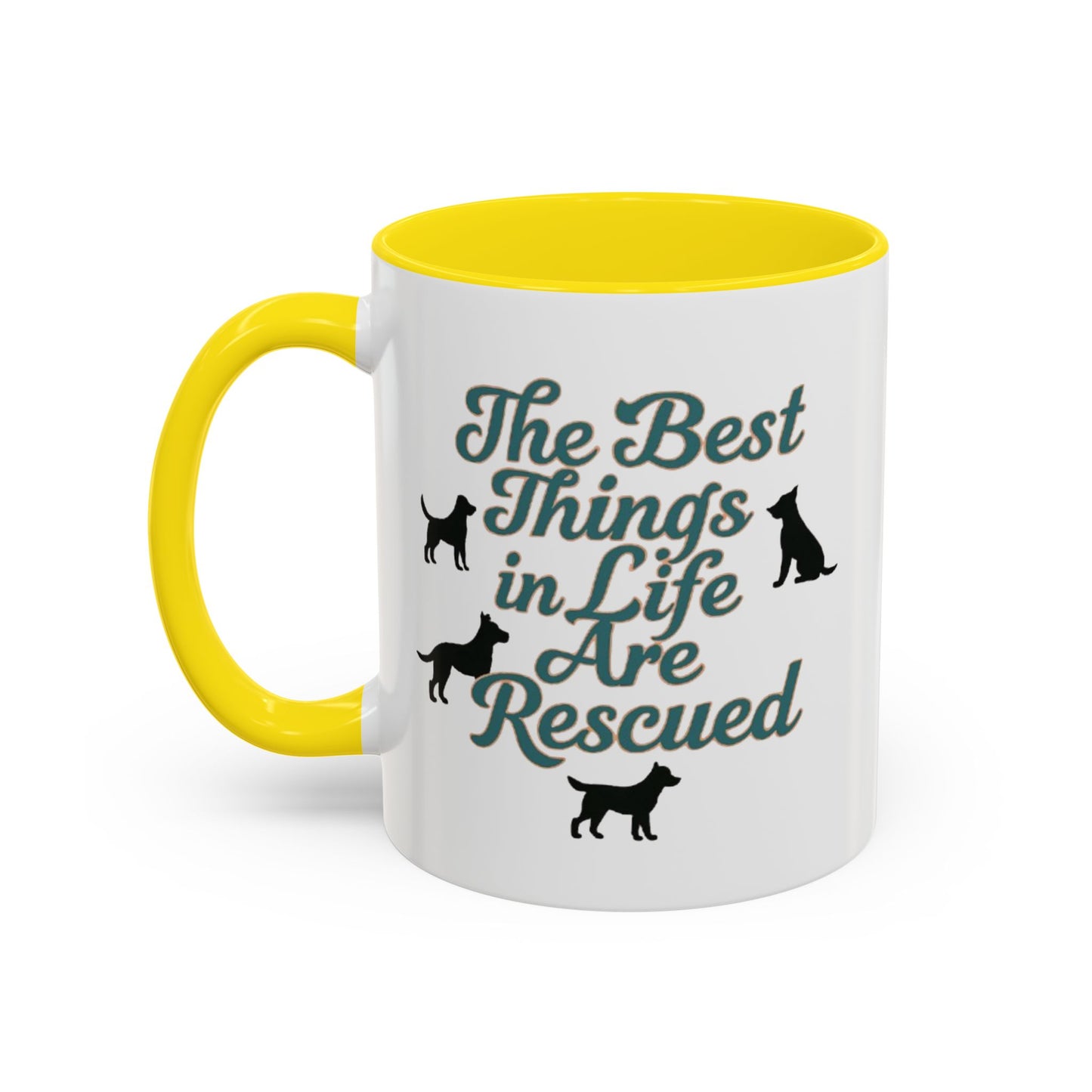 Rescue Dog Coffee Mug, Pet Lover Gift, Animal Adoption Mug, Inspirational Tea Cup, Dog Mom Mug, Black Handle Coffee Cup