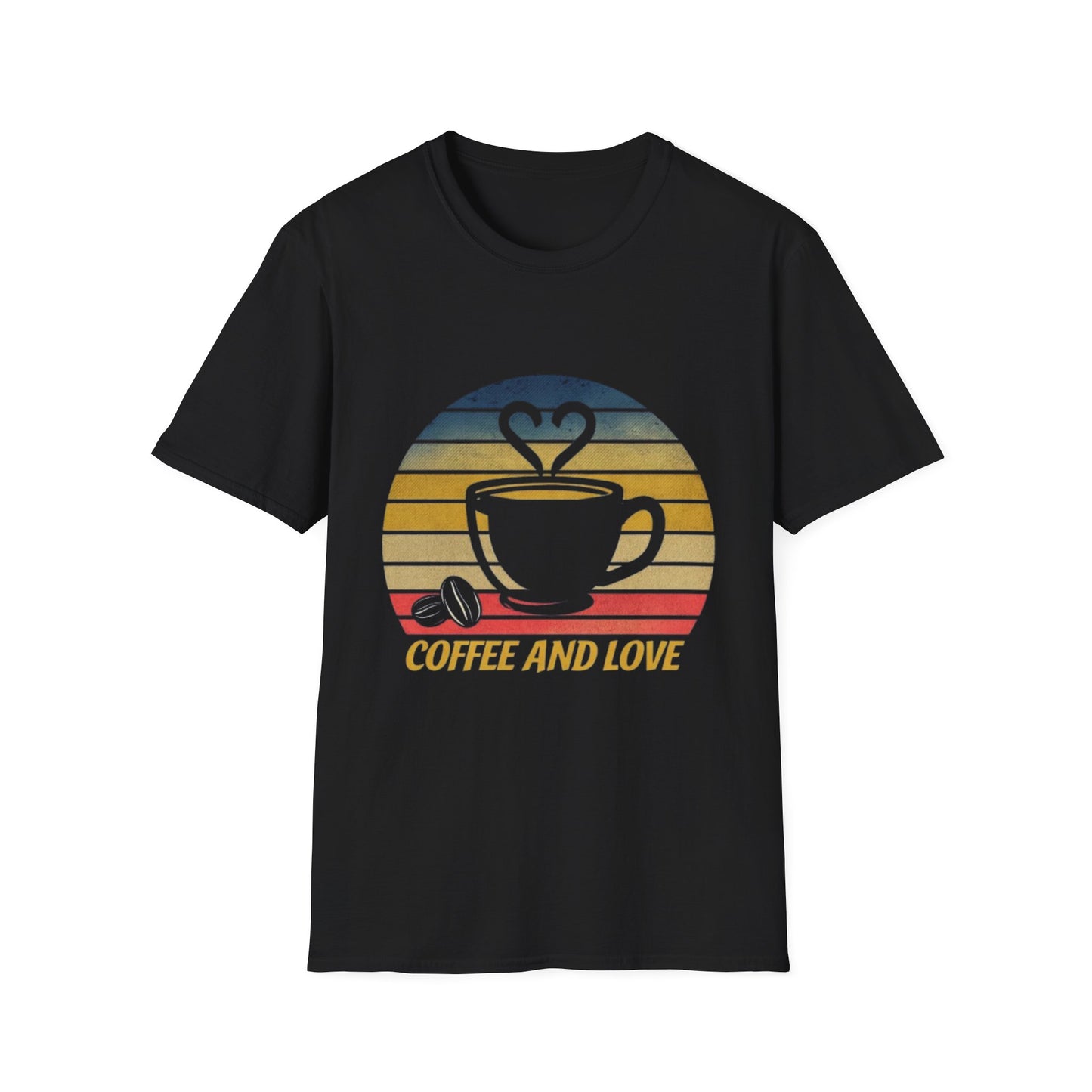 Coffee and Love Unisex T-Shirt - Softstyle Retro Design for Coffee Lovers