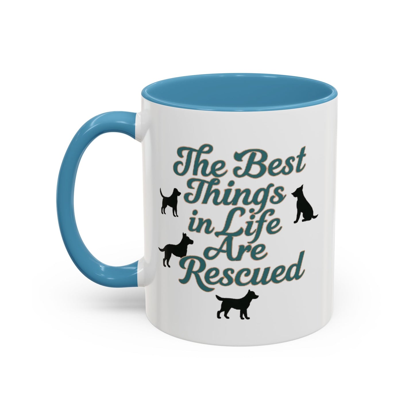 Rescue Dog Coffee Mug, Pet Lover Gift, Animal Adoption Mug, Inspirational Tea Cup, Dog Mom Mug, Black Handle Coffee Cup