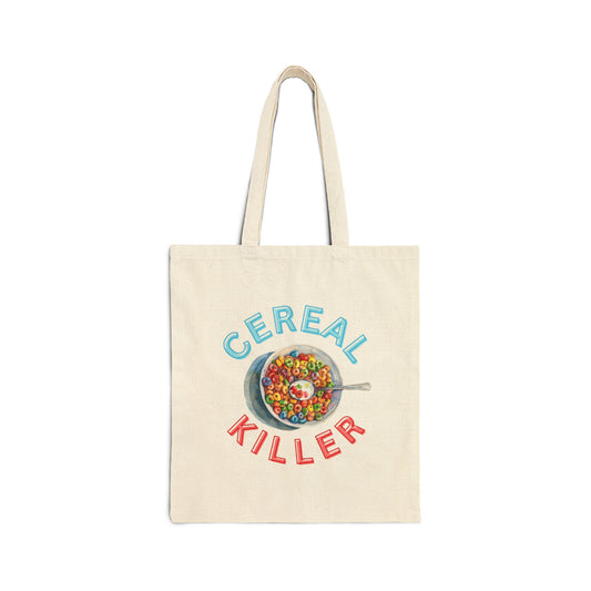 Cereal Killer Tote Bag - Fun Cotton Canvas Bag for Grocery, Beach, Reusable Shopping, Gift for Foodies, Casual Style