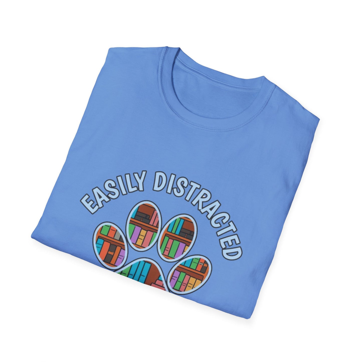 Easily Distracted by Dogs and Books T-Shirt | Unisex Softstyle Tee for Book Lovers, Dog Owners, Pet Lovers, Gifts for Readers, Cute [...]