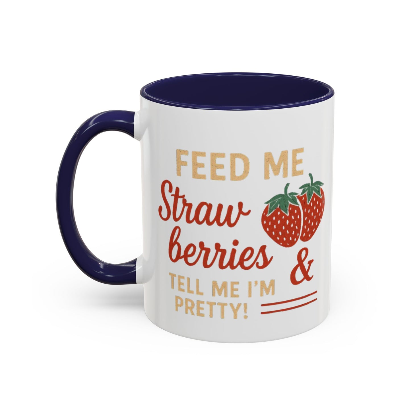 Cute Strawberry Themed Accent Coffee Mug - Perfect for Gifts, Home, Kitchen, Birthday, Fun Quotes